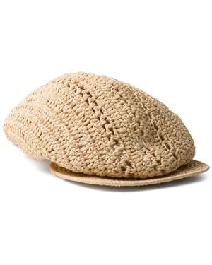 Prada Crochet Cap - Natural