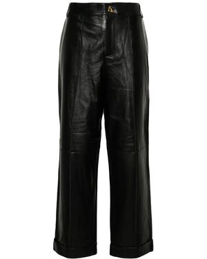 Aeron Zima Leather Straight-Leg Pants - Black