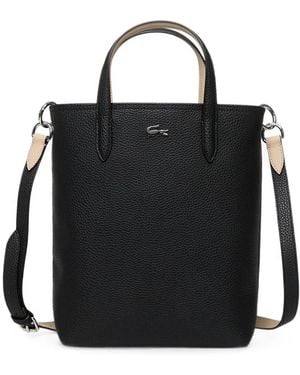 Lacoste Anna Grained-Texture Tote Bag - Black