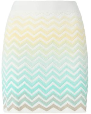 Missoni Jupe Plissée À Chevrons - Blue
