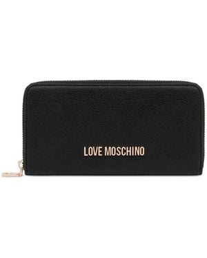 Love Moschino Cartera con placa del logo - Negro