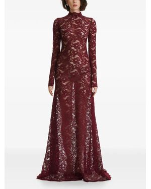 2310 STUDIO Robe Longue À Manches Longues - Red