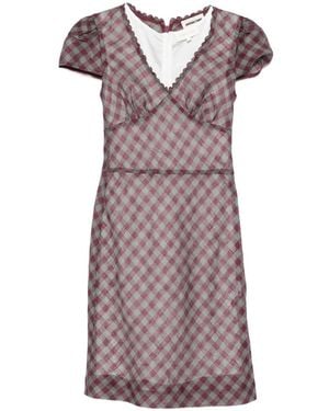 ShuShu/Tong Vestido Corto A Cuadros - Morado