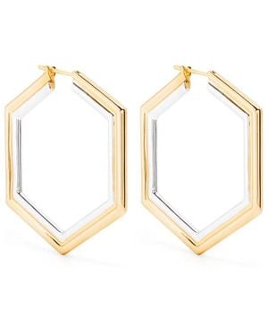 Bevza 18Kt Big Honeycomb Hoops - Metallic