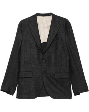 Eleventy Checked Single-Breasted Suit - Black