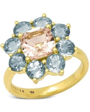 Jennifer Meyer Aquamarine Morganite Flower Ring - Grey