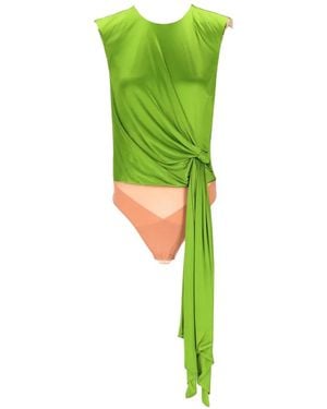 Elisabetta Franchi Draped Bodysuit - Green