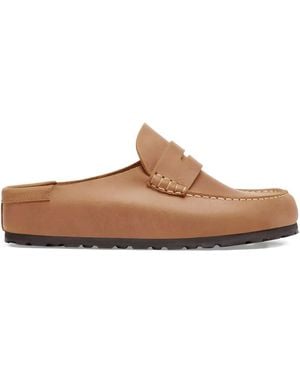 Birkenstock Stitched Naples Mules - Brown