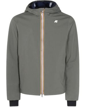 K-Way Hooded Zip-Up Jacket - Grey