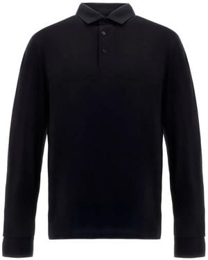 Herno Long-Sleeve Wool Polo Shirt - Blue
