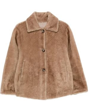 FURLING BY GIANI Allison Shearling Jacket - Brown