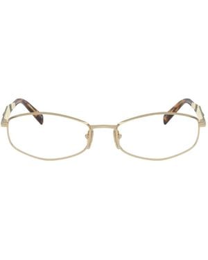 Prada Brille Mit Geometrischem Gestell - Natur