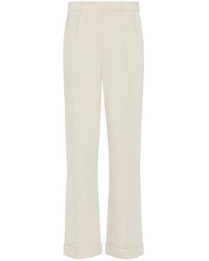 Maison Margiela Cuffed Pleated Trousers - White