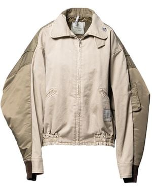 Maison Mihara Yasuhiro Panelled Zipped Jacket - Natural