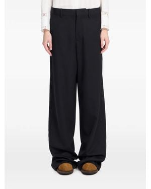 Ann Demeulemeester Wool Gabardine Trousers - Black