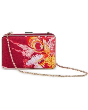 Shanghai Tang X Jacky Tsai Flower Dragon Clutch Bag - Red