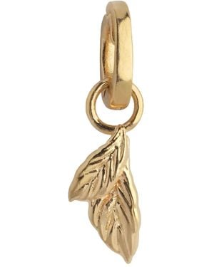 Enamel Copenhagen Leaf-Motif Charm - Metallic