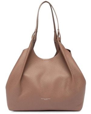 Gianni Chiarini Large Dua Grained Leather Tote Bag - Brown