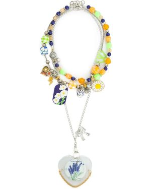 Amir Slama Collier À Pendentif Cœur - Métallisé