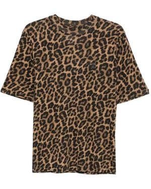 Anine Bing Avi Leopard-Print T-Shirt - Brown