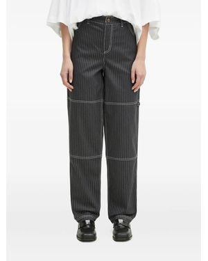 adidas Pinstriped Panelled Trousers - Black