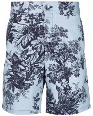Erdem Floral-Print Bermuda Shorts - Blue