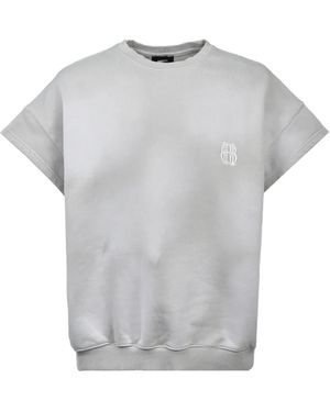 BREATH Logo-Embroidered Short-Sleeve Jumper - Grey
