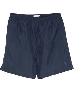 Ami Paris Ami De Coeur Elastic-Waist Swim Shorts - Blue
