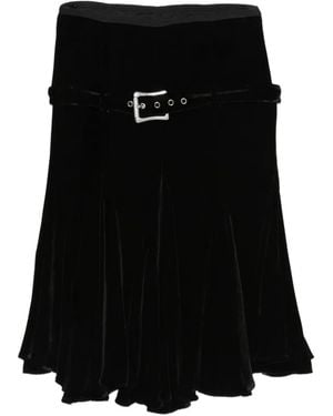 Ann Demeulemeester Belted-Waist Midi Skirt - Black