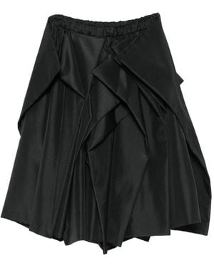 Comme des Garçons Pleated Draped Midi Skirt - Black