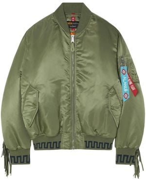 Alanui X Alpha Industries Fringe-Detailing Bomber Jacket - Green