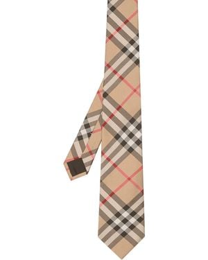 Burberry バーバリー チェック シルク ネクタイ - メタリック