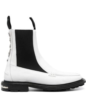 Toga Virilis Charm-Detail Ankle Leather Boots - Black