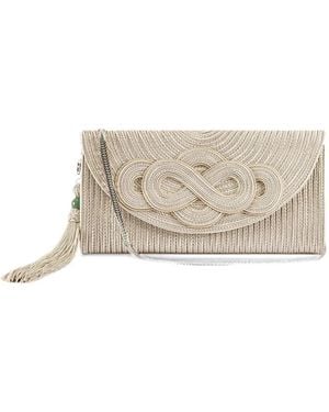 Shanghai Tang Braided Knot Clutch Bag - White
