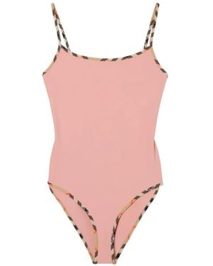 Burberry Badpak Met Uitgesneden Details En Geruite Afwerking - Roze