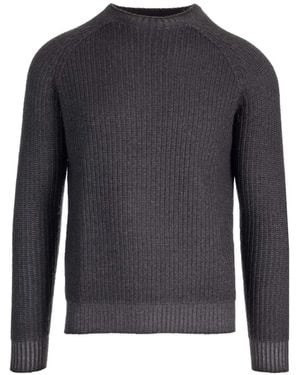 Al Duca d'Aosta Ribbed-Knit Crew-Neck Jumper - Blue