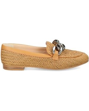 Casadei Hanoi Chain Link-Detail Loafers - Brown