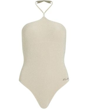 Karl Lagerfeld ホルターネック ワンピース水着 - ホワイト