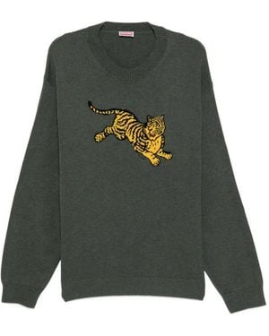 KENZO Tiger-Motif Jumper - Green