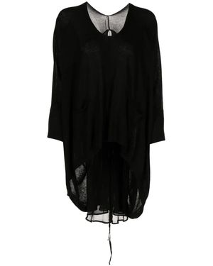 Masnada Semi-Sheer Cotton Tunic - Black