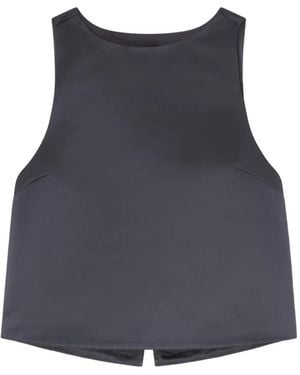 Ganni Satin Tank Top - Blue