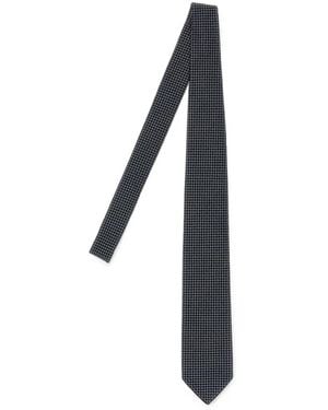 Brioni Micro-Geometric Jacquard Tie - Black