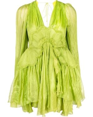 Maria Lucia Hohan Alara Minikleid Mit Rüschen - Grün