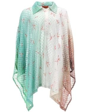 Missoni Star-Print Metallic-Effect Mini Dress - Blue