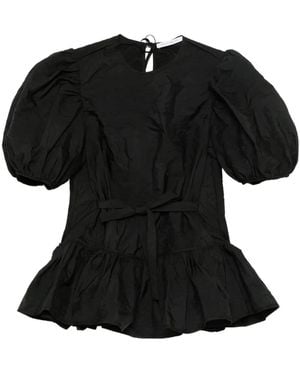 Cecilie Bahnsen Puff-Sleeve Blouse - Black