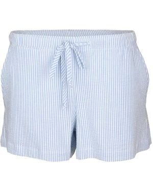 The Lady & The Sailor Flutter Striped Seersucker Shorts - Blue
