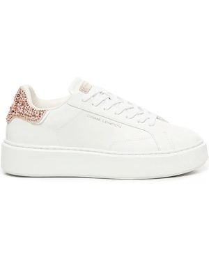Crime London Crystal-embellished platform trainers - Weiß