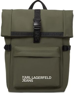 Karl Lagerfeld Zaino Con Fibbia Ed Estremità Arrotolabile - Verde