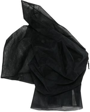 Rick Owens Asymmetric Draped Top - Black