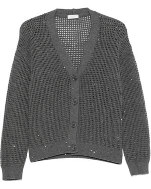 Peserico Sequin-Embellished Cardigan - Grey